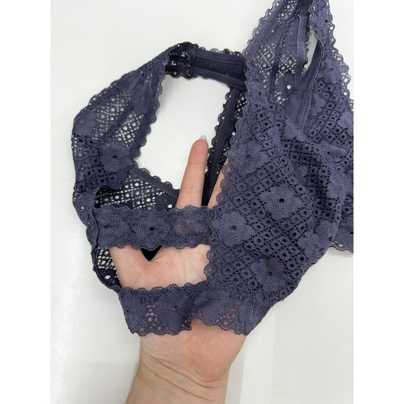 True by Rue 21 Womens Bralette Size Small Blue Lace Strappy Side - Picture 2 of 10